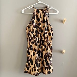 Leopard halter top romper